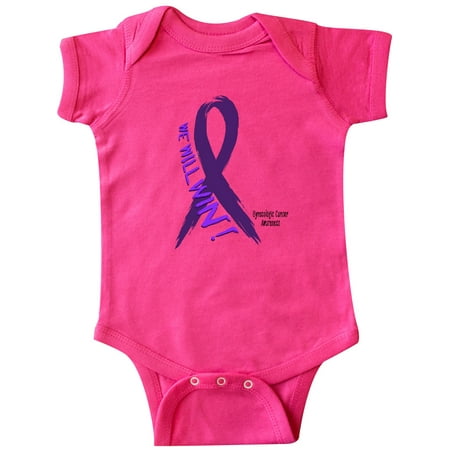 

Inktastic We Will Win Against Gynecologic Cancer Ribbon Gift Baby Boy or Baby Girl Bodysuit