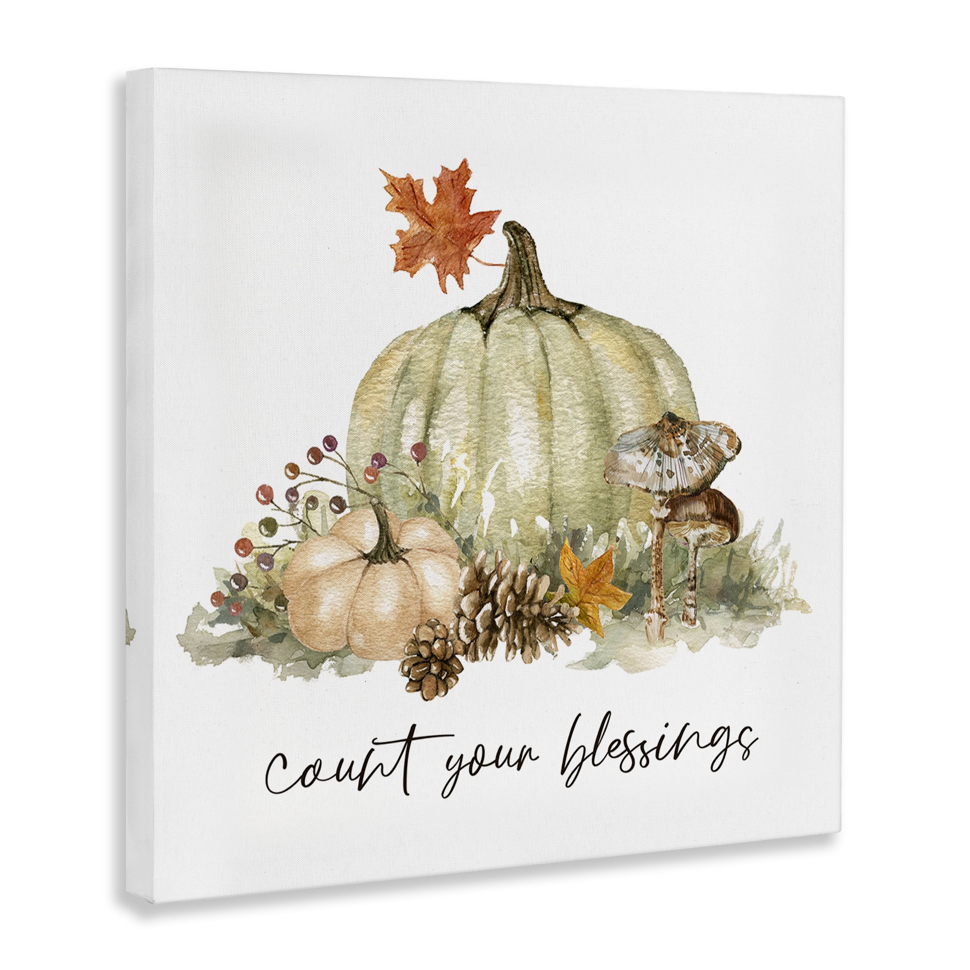 Stupell Industries Count Your Blessings Botanical & Floral Painting Gallery Wrapped Canvas Art Prints Wall Art, 30 x 30
