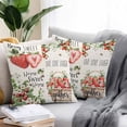 thumbnail image 2 of Waterproof Throw Pillow Covers Set of 2, 20x20 Inch Strawberry Decorative Pillowcases Outdoor Pillow Slip Cushion Covers Set for Couch Tent Summer Fruits Green Botanical Floral, 2 of 7