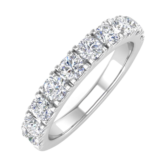 14K White Gold Diamond Wedding Band Ring (0.85 Carat) (Ring Size 8) (I1-I2 Clarity)