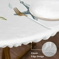 thumbnail image 5 of Green Coastal Fitted Tablecloth with Elastic Edged,Round Table Cloth for Dining Table,Summer Eucalyptus Leaves Beach Ocean Starfish Conch Waterproof Oil Proof Table Cover for Indoor Outdoor 45"-54", 5 of 9