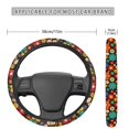 thumbnail image 3 of COEQINE Colorful Hippie Floral Brown Car Steering Wheel Cover for Women, Universal 15 Inch Automobile Steering Wheel Cover Anti-Slip Easy to Install, 3 of 7
