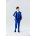thumbnail image 2 of Wehilion Boy Slim Fit Suit Kids Formal Suits for Boys Jacket Vest Pants and Shirt Set,Royal blue, 2 of 5