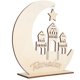 thumbnail image 1 of Colgante de madera para mezquita, Luna, estrella, Ramadán, adorno de madera, suministros para fiestas, decoraciones, 1 of 5