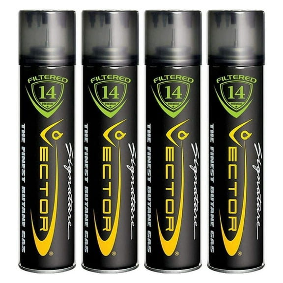 Drevy Vector 14x Filtered Premium Refined Fuel Butane Gas Refill (320mL) 4 Cans