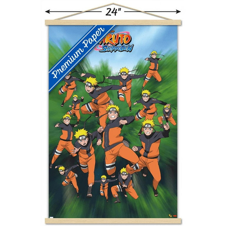 Naruto - Poses Wall Poster with Wooden Magnetic Frame, 22.375