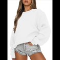 thumbnail image 2 of Sudaderas de Larga para Mujer, Cuello Redondo, Jerséis Holgados, Tops de Otoño L, 2 of 9