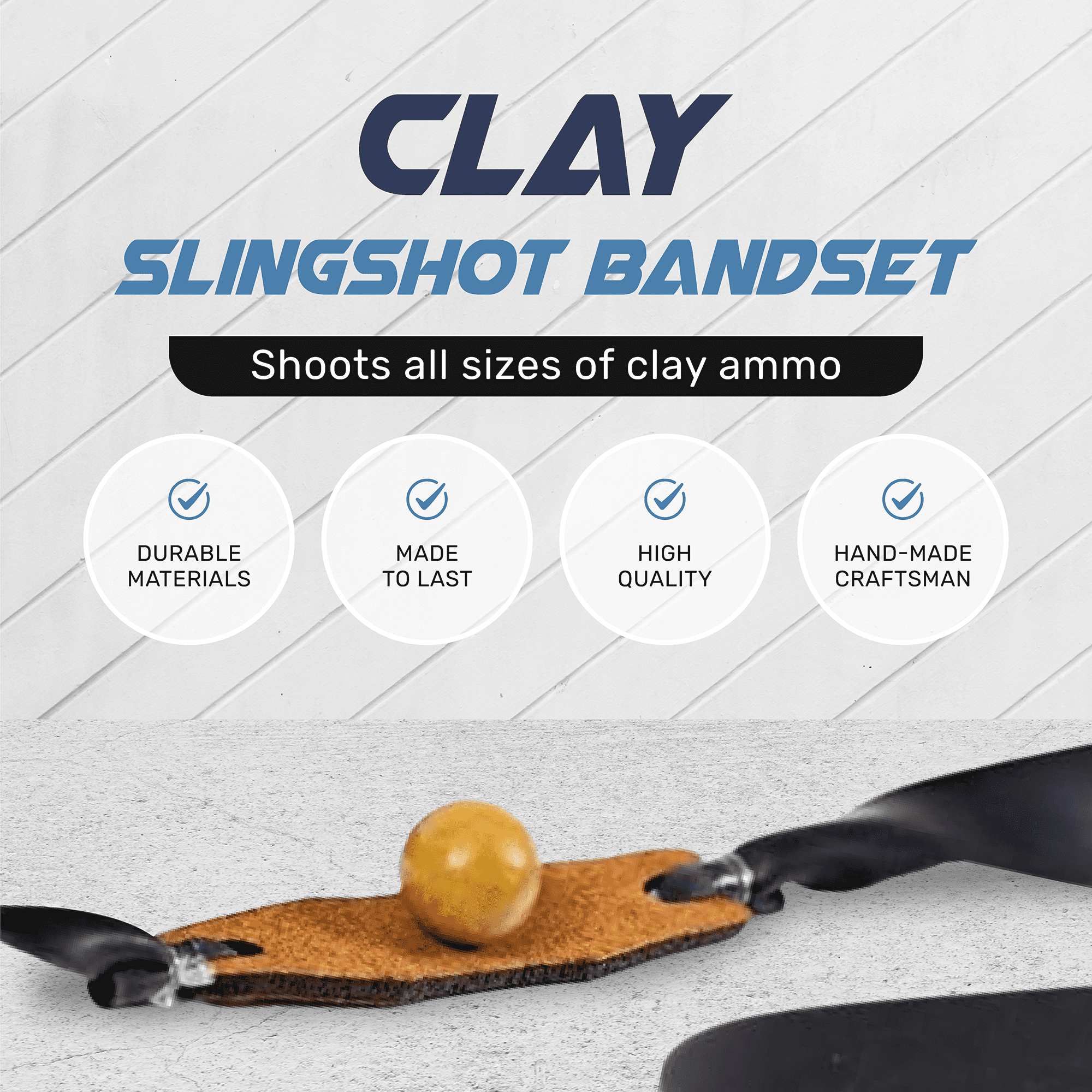 Clay Ammo Slingshot Bands (5-Pack) Powerful Professional Elastic Rubber SimpleShot Shooting Flat Bands