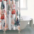 thumbnail image 4 of Christmas Tree and House Pattern Shower Curtain 72"x72" ,Bathroom Decorative Shower Curtains Set with 12 Hooks,Modern Waterproof Washable Shower Curtain, 4 of 6