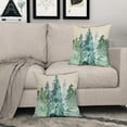 thumbnail image 3 of Watercolor Blue Green Tree Pillow Covers 18x18 Set of 2 Rustic Style Nature Forest Print Decorative Throw Pillows Winter Christmas Square Linen Cushion Case for Home Sofa Couch Bed Outdoor, 3 of 6
