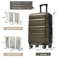 thumbnail image 7 of Euroco 3 Piece ABS Hardshell Luggage Sets ,24" Checked Suitcase with Spinner Wheels and 2 Packing Cubes for Men Women,Brown, 7 of 7