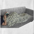 thumbnail image 5 of Floral Soft Flannel Fleece Throw Blanket, Rhythmic Blossoming Flowers Illustration Budding English Garden Art, Cozy Plush for Indoor and Outdoor Use, 50" x 70", Blue Grey and Eggshell, by Ambesonne, 5 of 5