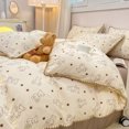 thumbnail image 1 of INS Girls Cherry Bedding Set Soft Washed Cotton Bed Sheet Queen King Size Simple Quilt Cover Pillowcase Bed Linens, 1 of 7