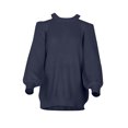 thumbnail image 5 of Lovskoo Sweaters for Women Trendy Color Long Sleeve Pullove Shirt Sweater Tops Navy, 5 of 6