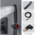 thumbnail image 4 of 12 Inches Ceiling Mount Shower Faucets Sets Complete Shower System LED Rainfall Shower Head System Rough-in Valve Body and Trim Included Matte Black, 4 of 14