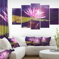thumbnail image 1 of Pink Lotus Flower on Blue Background - Floral Canvas Art Print, 1 of 3