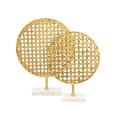 thumbnail image 4 of Sagebrook Home 15570-01 21 in. Métal Rond Maille Déco sur Base de Marbre&44; Or, 4 of 5