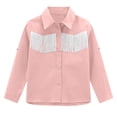 thumbnail image 5 of Faraee Girls Boys Western Cowboy Fringe Shirt Long Sleeve Cute Collared Retro Casual Blouses Shirts Kids Tassel Button Down Cowboy Tops 5-14 Years, 5 of 6