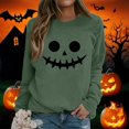 thumbnail image 6 of YVNAURA Funny Halloween Letter Print Sweatshirt for Women Oversized Crewneck Long Sleeve Pullover Round Neck Loose Fit Casual Spooky Season Fall Top 1 Pack, Dark Gray,M, 6 of 6