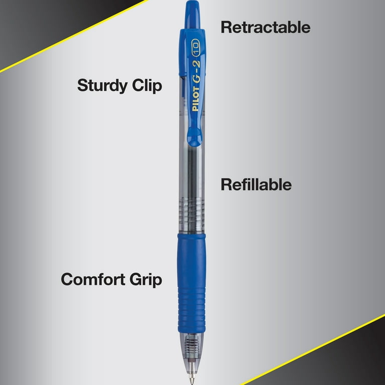 Pilot G2 Retractable Gel Pens, Bold Point, Blue, 2 Pack, 17510782 