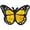 BUTTERFLIES MONARCH - MINI, variant on Butterflies Monarch - Mini Patch - Sew Iron on, Original Embroidered Artwork - Patch - 0.75" x 1.13"