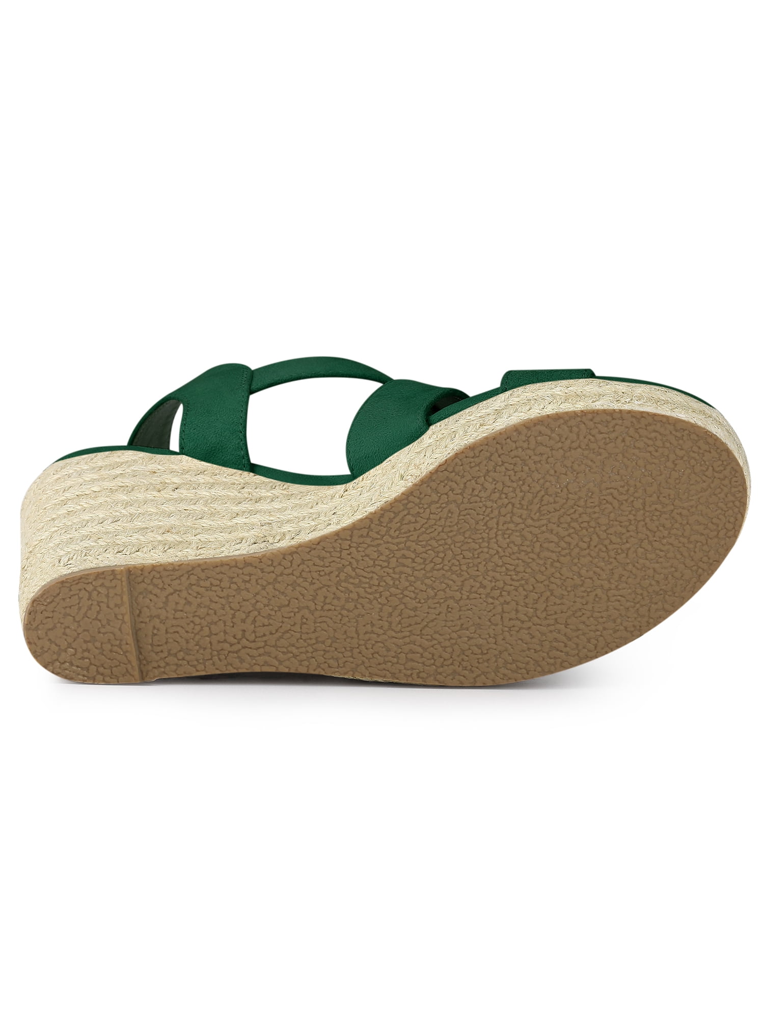 DARING DIVA Women's Stylish Espadrilles Platform Slingback Wedges Sandals Green 9