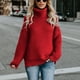 thumbnail image 5 of Suéter de cuello alto de manga larga con tejido de punto popular europeo y americano para mujer, otoño e invierno, 5 of 6