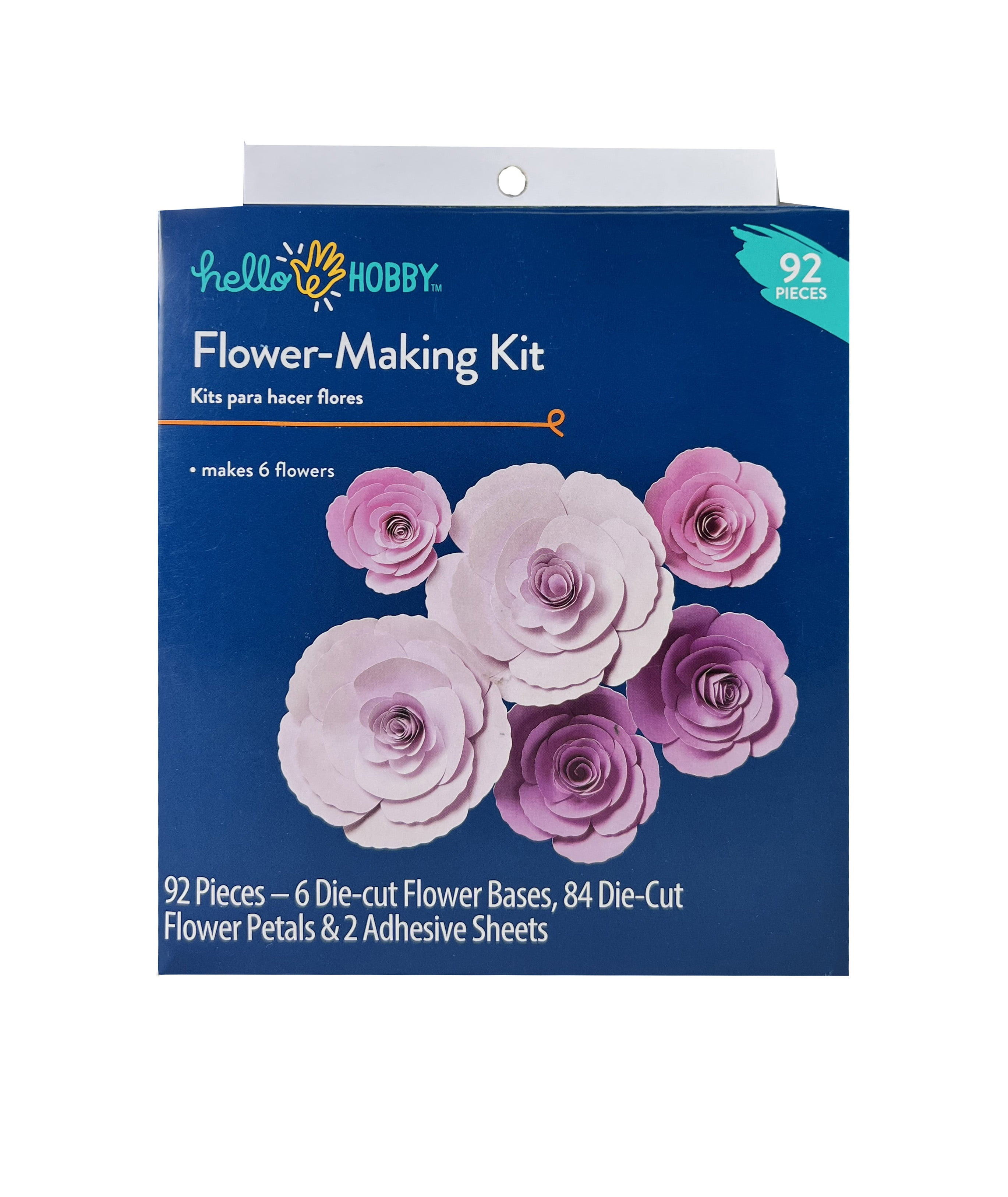 Hello Hobby Pink Lilac Paper Flower Craft Kit, 90 Pieces Adult, Unisex