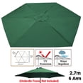 thumbnail image 2 of 9ft 6 Ribs Umbrella Replacement Canopy Garden Patio Market Table Outdoor Deck Umbrella Replacement Canopy Cover 6 Colors (Canopy Only), 2 of 12