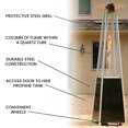 thumbnail image 3 of Hanover 7-Ft. 42,000 BTU Pyramid Propane Patio Heater in Black | Outdoor Heating for Patio, Backyard, Deck, Porch | Battery Ignition Start | Adjustable Temperature | Protective Grill | HAN101BLK, 3 of 8