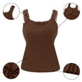 thumbnail image 4 of WCJM Lace Camisole Tank Tops for Women with Built-In Bra Spaghetti Strap Padded Sleeveless Ribbed Casual Tops Sleeveless Crew-Neck Camisoles and Tanks, 4 of 6