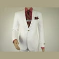 thumbnail image 5 of Men's Summer Linen Suit Apollo King Half Lined 2 Button Modern Fit SLN8 White, 5 of 11