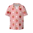 thumbnail image 5 of Daiia Strawberries Men's Linen Shirts Short Sleeve Casual Shirts Button Down Shirt for Men Beach Summer Wedding Shirt-Large, 5 of 6