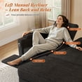 thumbnail image 5 of Muumblus 3-in-1 Convertible Sectional Sleeper Sofa with Recliner, Side Table & USB, 3-Seater Pull Out Couch Bed for Living Room, Black Chenille, 5 of 9