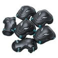 thumbnail image 2 of Naiovety 6 unids/set hombres mujeres patinaje equipo de protección conjunto monopatín hielo rodillo coderas muñequera niño ciclismo montar Ropa Deportiva, Zapatos Azul negro l, 2 of 6