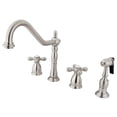 thumbnail image 1 of Kingston Brass Heritage 8" Center Kitchen Faucet with Brass Sprayer, 1 of 1