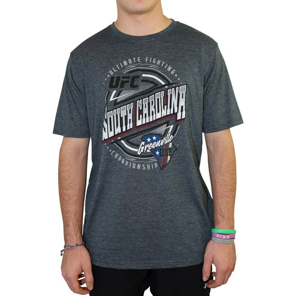 UFC Mens Greenville South Carolina Graphic T-Shirt, Grey, Large