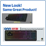onn Gaming Mechanical Keyboard with Blue Switches and 16.8M LED Lighting, 104 Keys