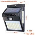 thumbnail image 1 of 100LED Sunlight control 3 sided Solar Energy Street light Yard Path Home Garden Solar Power lamp Wall Light ,High Bright, 1 of 3
