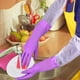 thumbnail image 4 of Guantes de limpieza reutilizables para lavar platos sin látex, puño largo, forro de algodón, guantes de cocina (morado, mediano) Fason WMPH-693, 4 of 4