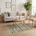 thumbnail image 3 of ODIKA 4'x6' Washable Area Rug Stain Resistant, Low Pile, Easy Care Boho Landscape Wilderness Forest Motif Border Vintage Woodland Cabin Flowing for Dorm Room, Small Living, 3 of 7