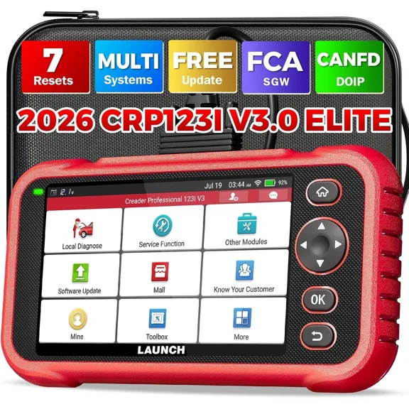 LAUNCH CRP123i V3 Car OBD2 Scanner ABS SRS TCM Code Reader Diagnostic Tool, DPF Oil EPB SAS BMS Reset, Throttle Relearn, Battery Test, 7 Resets, Lifetime Free Update