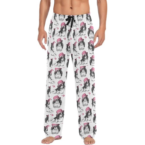 GZHJMY Cute Cartoon Dog Mens Pajama Pants, Comfortable and Soft Men Pajama Bottoms with Pockets and Drawstring, Christmas New Year Birthday Father's Day