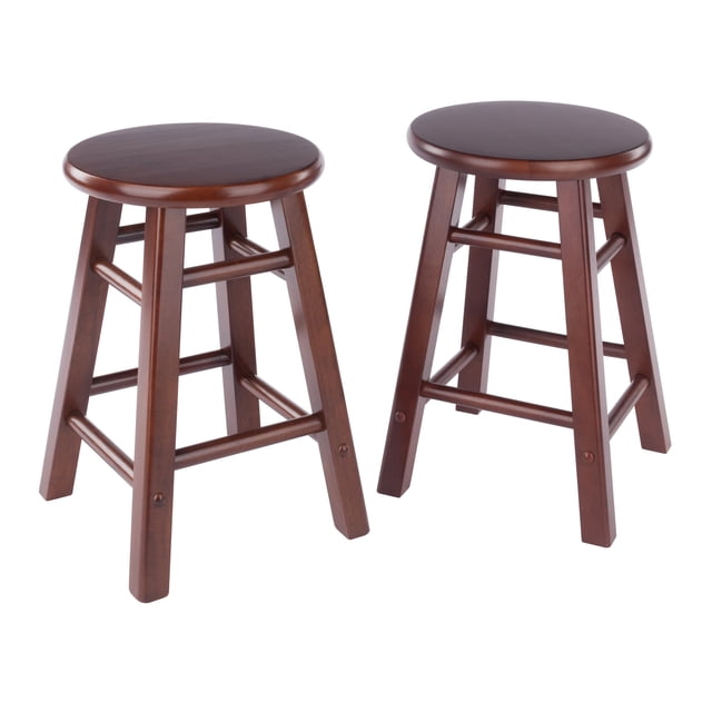 Ensemble de 2 tabourets de salle à manger Element avec pieds carrés, finition noyer