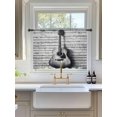 thumbnail image 3 of Sheer Curtains 45 Inch Length, Black Grey Guitar Semi Sheer Curtains Light Filtering Window Treatment, Vintage Musical Guitar Sheet Abstract Privacy Voile Drapes for Living Room Bedroom 52x45 Inch, 3 of 7
