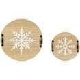thumbnail image 2 of Northlight Round Snowflake Christmas Serving Trays with Handles - 15.75" - Set of 2, 2 of 8
