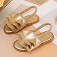 thumbnail image 2 of WUANDIXFA Little Girls Dress Shoes Girl's Sparkly Sandals Strappy Open Toe Dressy Cute Summer Flat Slides Size US 13,Gold, 2 of 9