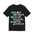 thumbnail image 3 of Intersecting Perspectives in Black and Teal - Jersey Short Sleeve Tee, 3 of 4