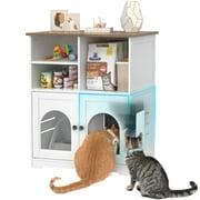 GDLF Cat Feeding Station, Cat Cabinet for Microchip Feeder with Dog-Proof Design for Multi-Pets Home