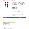 thumbnail image 2 of Front Air Suspension Strut - Set of 2 - Compatible with 2000 - 2006 Mercedes-Benz S500 RWD (Excludes AWD) 2001 2002 2003 2004 2005, 2 of 2